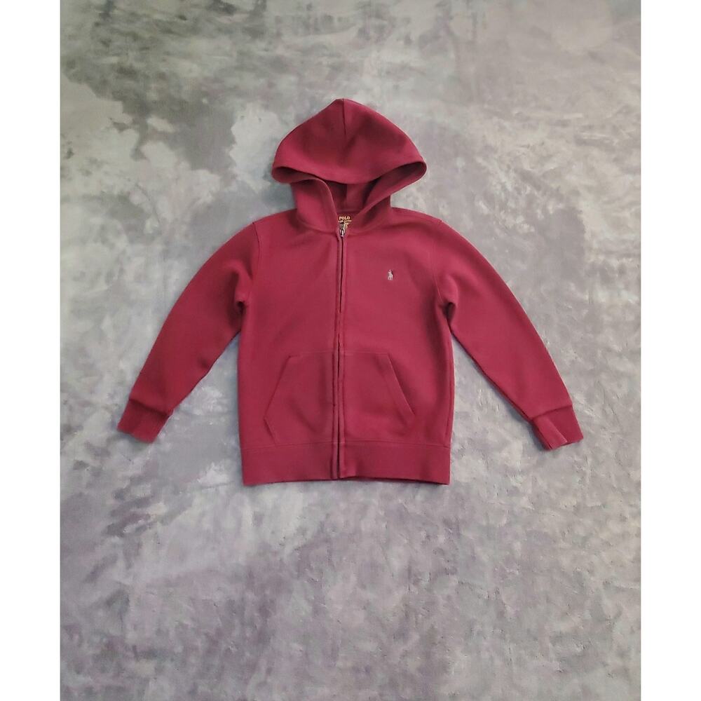 Polo Ralph Lauren Kids Red Sz 6 Hoodie Full Zip Sweater Fleece Long Sleeve C4-55